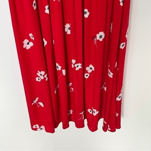 Bardot Red Floral Midi Dress Sweetheart Fit & Flare Size 6 - Picture 6 of 12